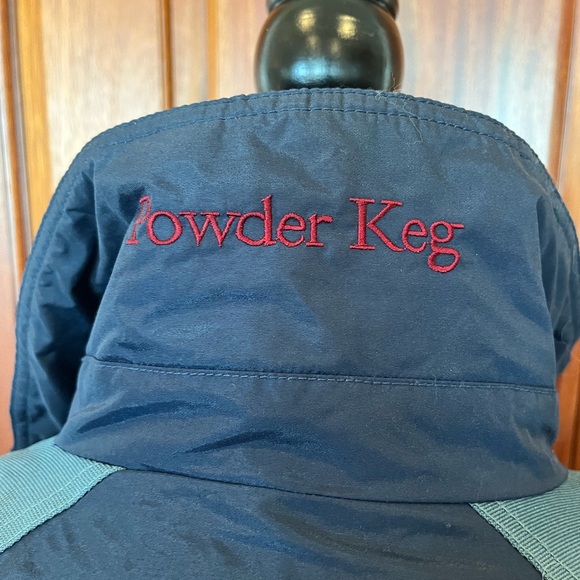 Columbia Mens L Powder Keg 3 in 1 Navy Blue Green Purple Lined Jacket Coat - Picture 5 of 16